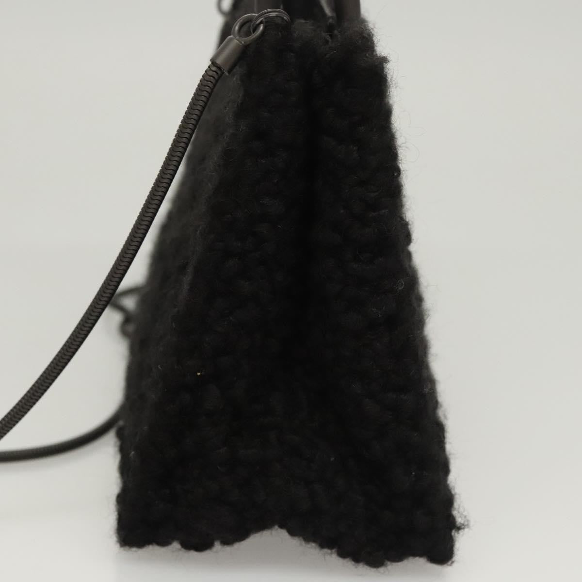 Salvatore Ferragamo Gancini handbag Wool, BLACK, WOOL, Handbag