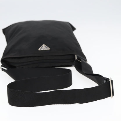 Prada Zip Top Messenger Bag Tessuto, BLACK, NYLON, Shoulder bag