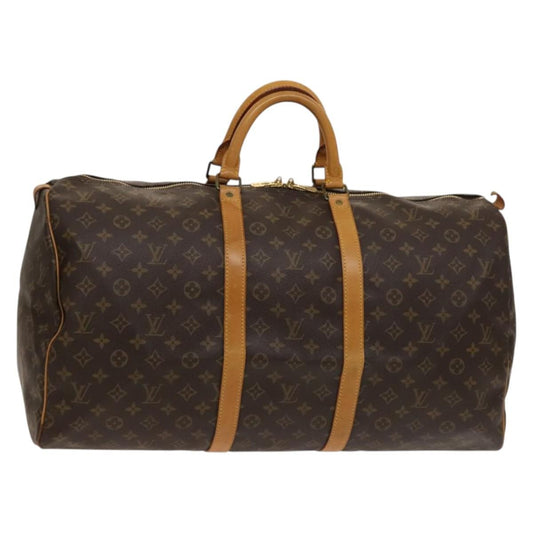 Louis Vuitton Keepall Bag Monogram Canvas, BROWN, CANVAS, Travel bag