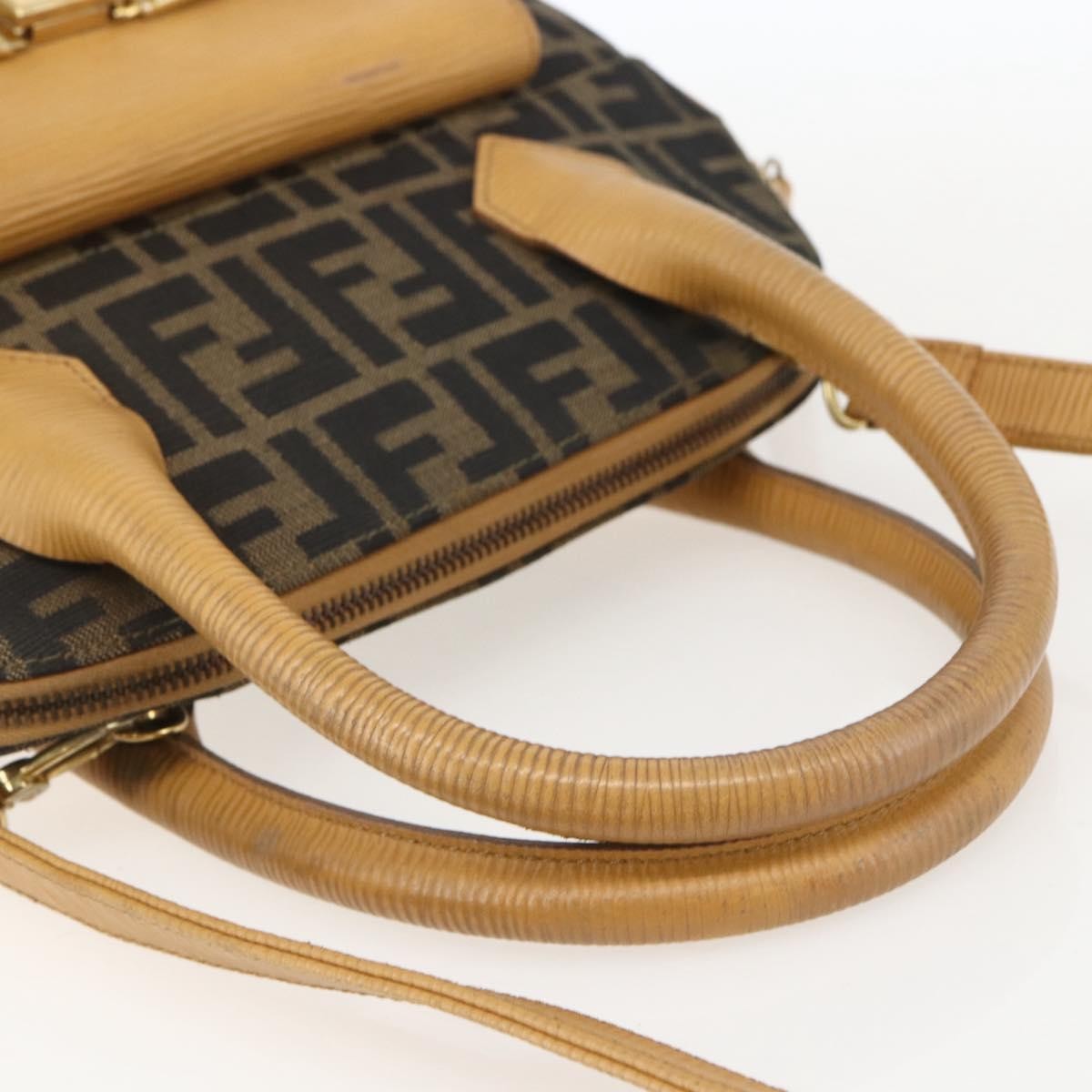 Fendi Vintage Zucca Handbag Zucca, BROWN, CANVAS, Handbag