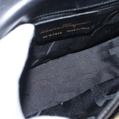 Salvatore Ferragamo Vala Shoulder Bag Leather, BLACK, LEATHER, Shoulder bag