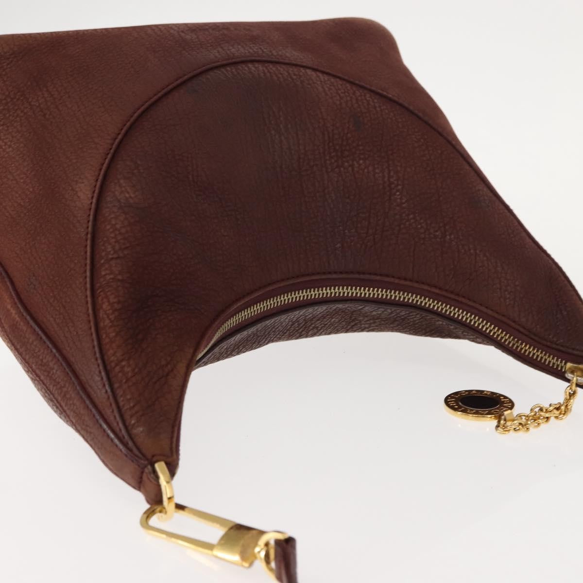 Bvlgari Medallion Frame Shoulder Bag Leather, BROWN, LEATHER, Shoulder bag