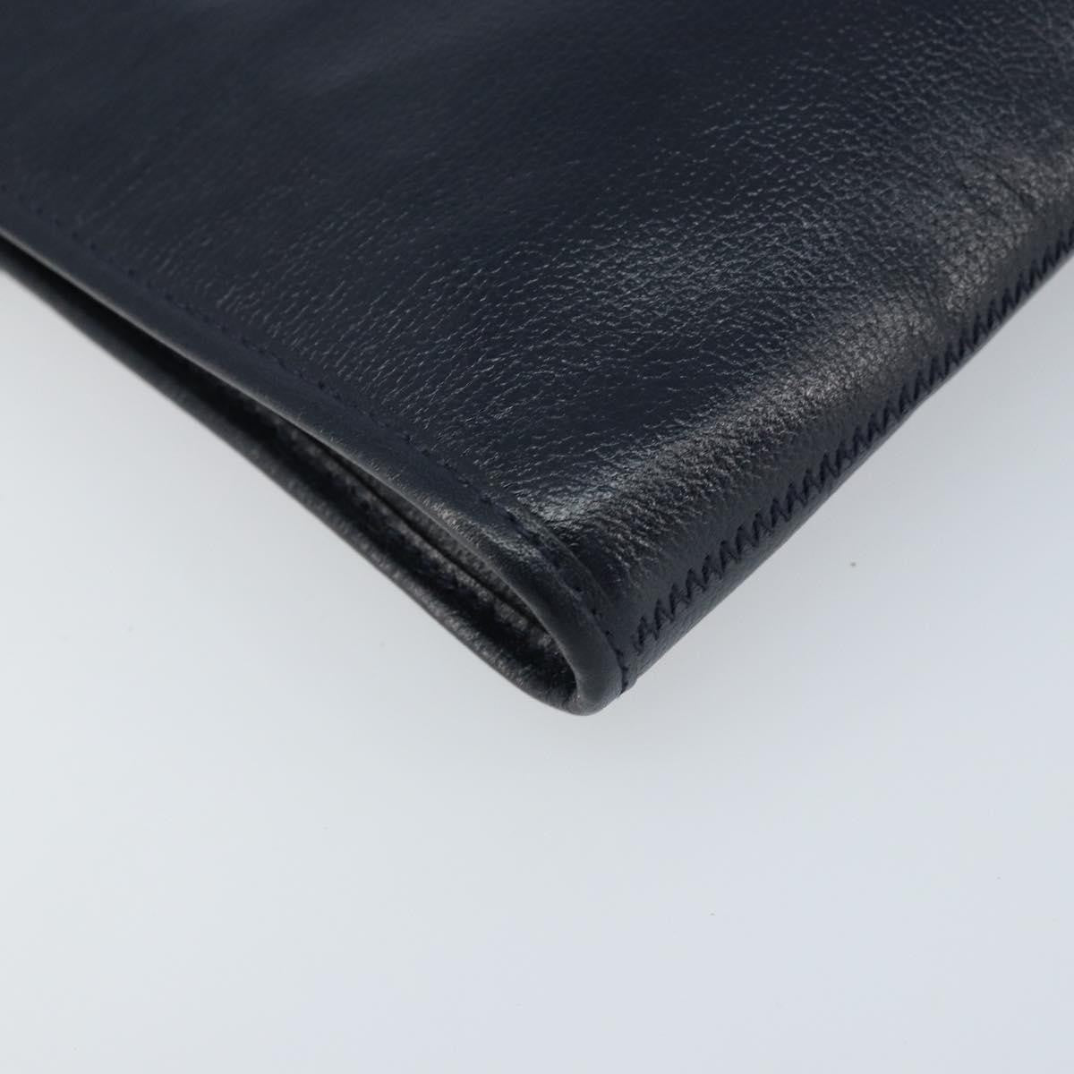 Christian Dior Vintage Chain Envelope Flap Bag Honeycomb Coated Canvas, NAVY, LEATHER, Shoulder bag