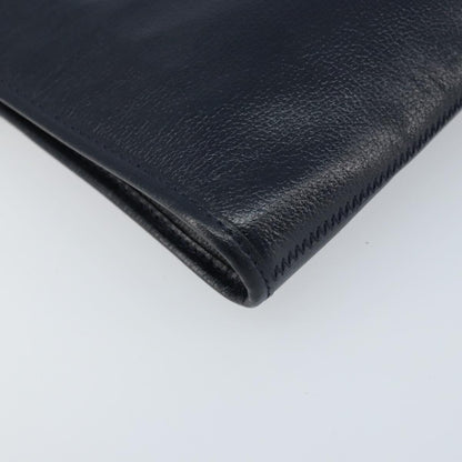 Christian Dior Vintage Chain Envelope Flap Bag Honeycomb Coated Canvas, NAVY, LEATHER, Shoulder bag
