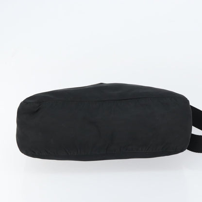 Prada Front Zip Messenger Bag Tessuto, BLACK, NYLON, Shoulder bag