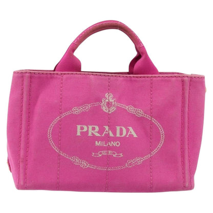 Prada Canapa Tote Canvas, Pink, Canvas, Tote Bag