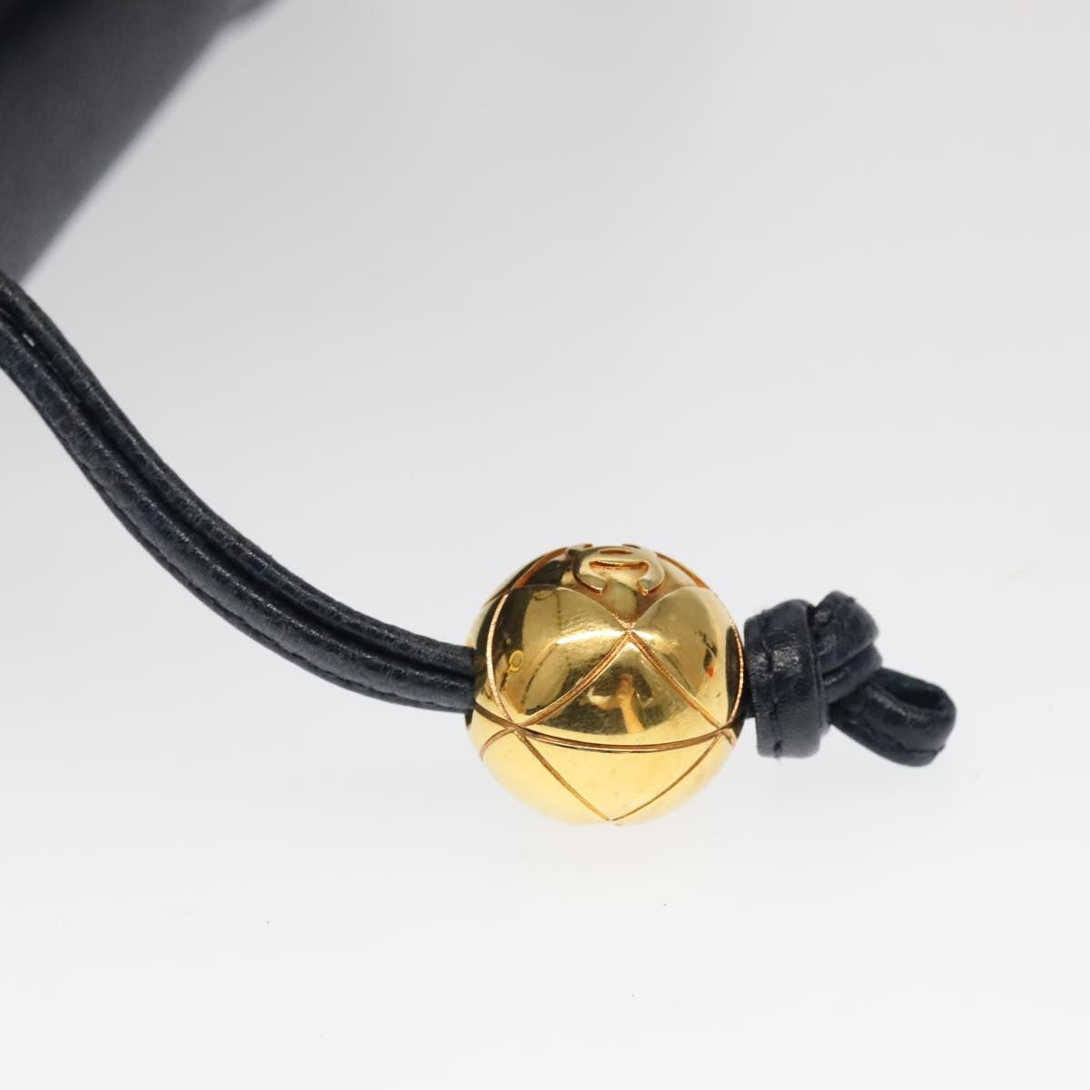 Chanel Vintage Stitched CC Shoulder Bag Caviar, NAVY, LEATHER, Shoulder bag