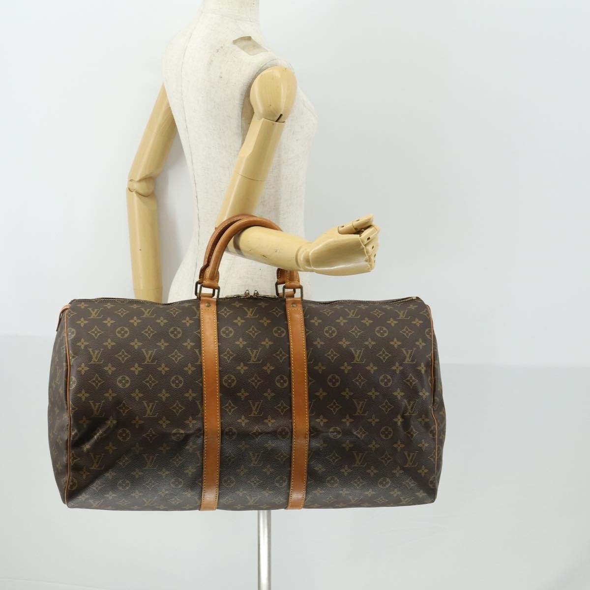 Louis Vuitton Keepall Bag Monogram Canvas, BROWN, CANVAS, Travel bag