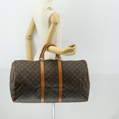 Louis Vuitton Keepall Bag Monogram Canvas, BROWN, CANVAS, Travel bag