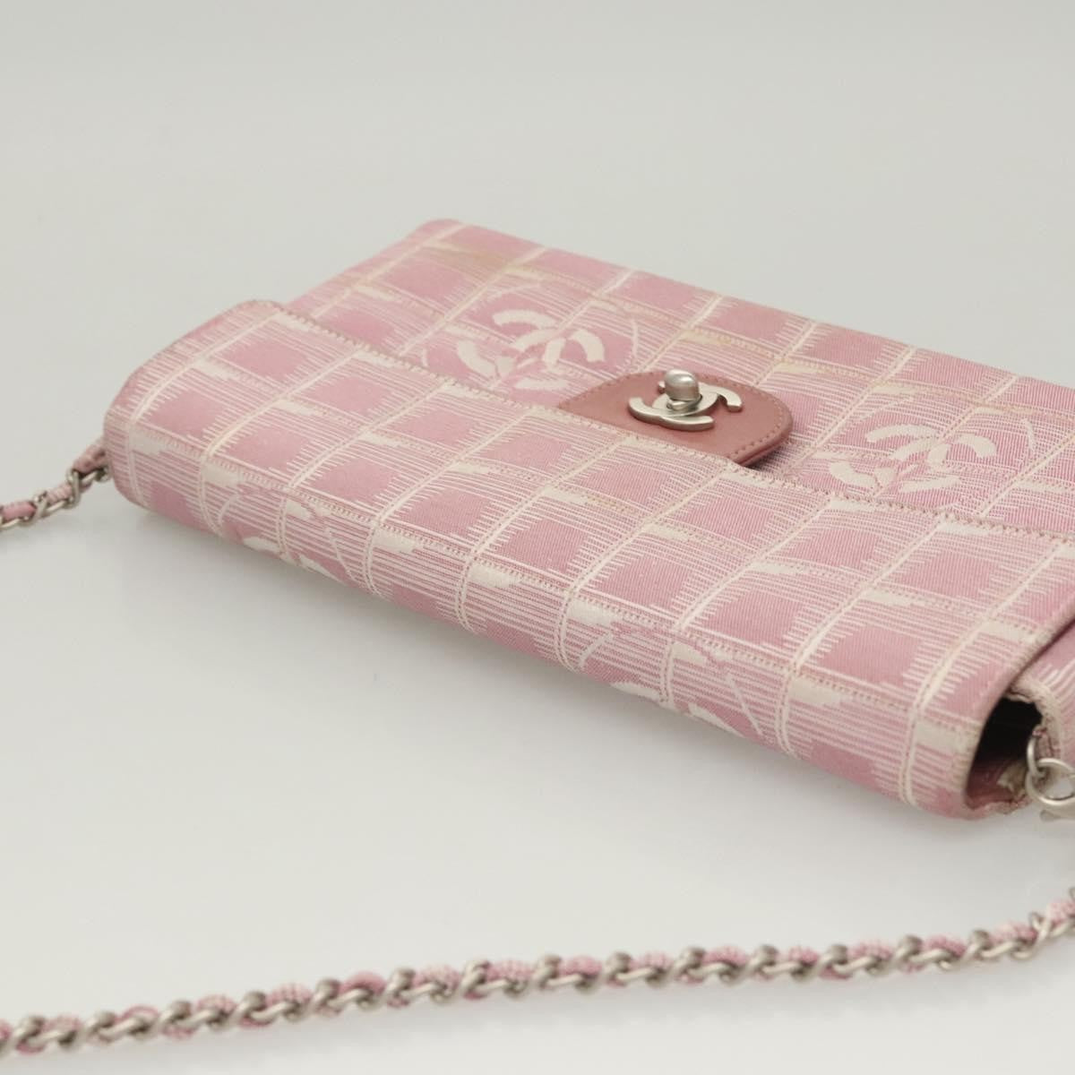 Chanel Travel Line Flap Bag Nylon, PINK, NYLON, Travel bag