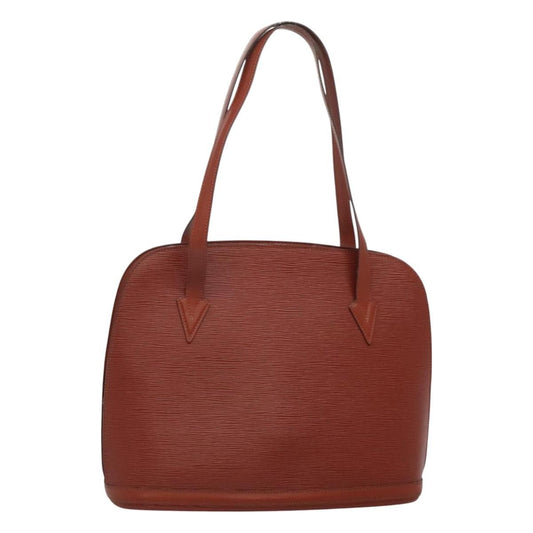 Louis Vuitton Lussac Handbag Epi Leather, BROWN, LEATHER, Shoulder bag
