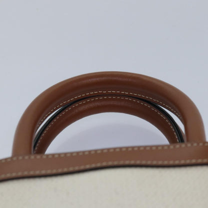 Celine Vertical Cabas Tote Canvas with Leather, WHITE, CANVAS, Handbag
