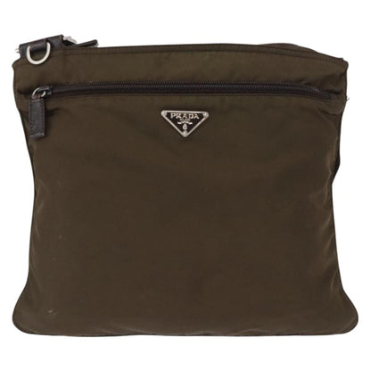 Prada Front Pocket Messenger Bag Tessuto, KHAKI, NYLON, Shoulder bag