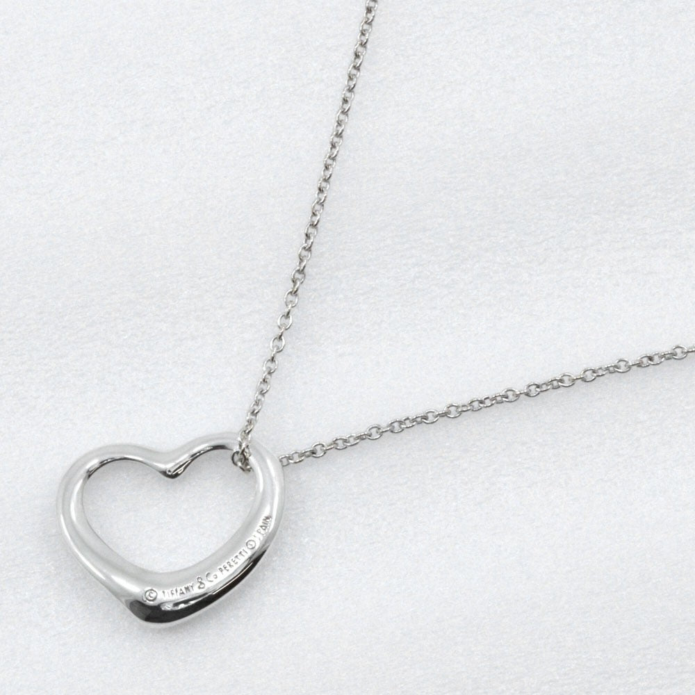 Tiffany & Co. Elsa Peretti Open Heart Pendant Necklace Sterling Silver, SILVER, SILVER, Necklace