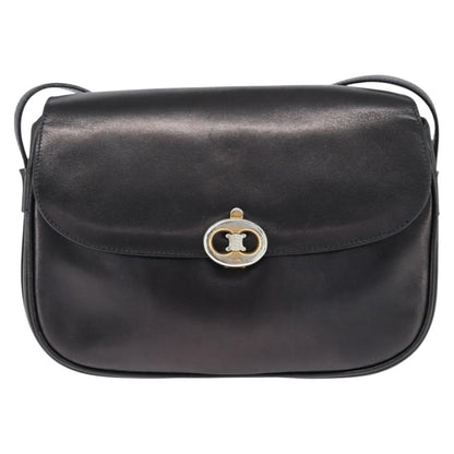 Celine Vintage Triomphe Shoulder Bag Leather, BROWN, LEATHER, Shoulder bag