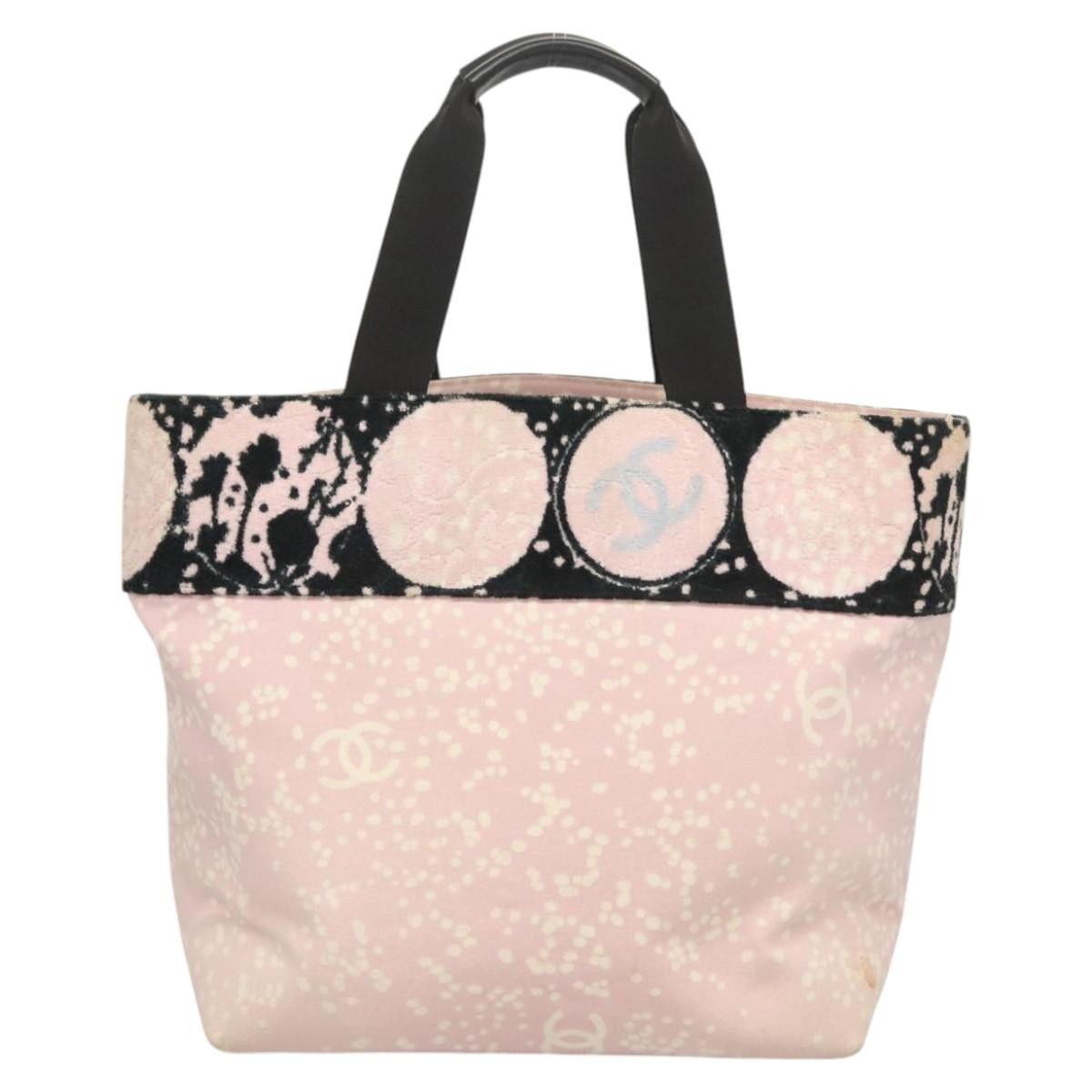 Chanel Biarritz Tote Quilted Canvas, PINK, CANVAS, Tote bag