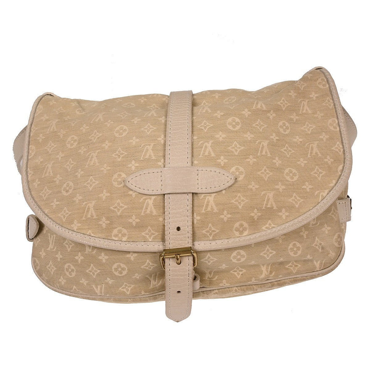 Louis Vuitton Saumur Handbag Mini Lin, WHITE, CANVAS, Shoulder bag