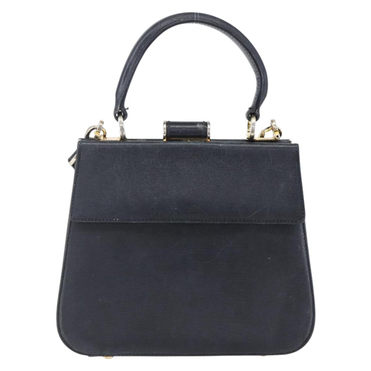 Salvatore Ferragamo Vintage Shoulder Bag Leather, BLACK, LEATHER, Shoulder bag