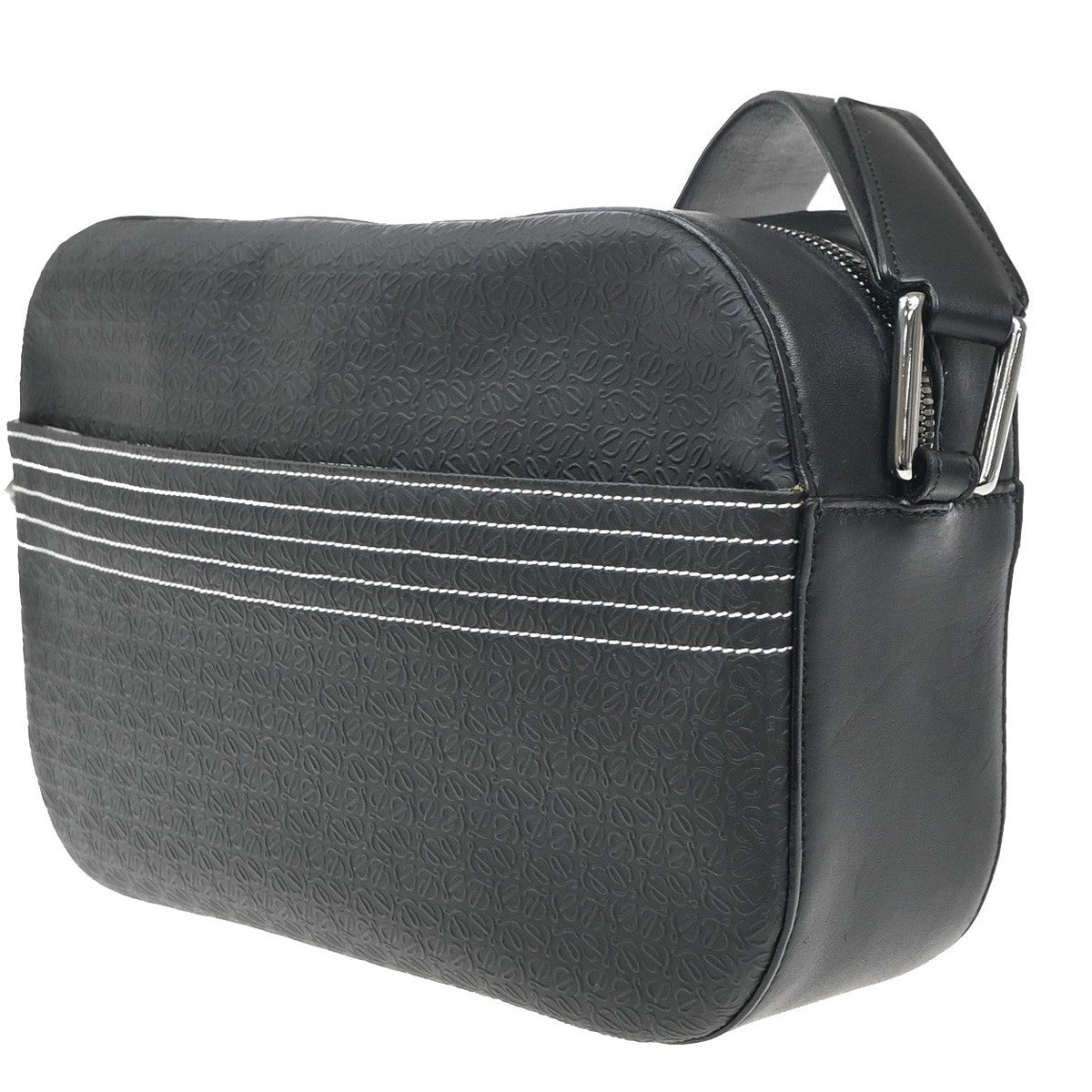 Loewe Anagram Shoulder Bag Leather, BLACK, PVC, Shoulder bag