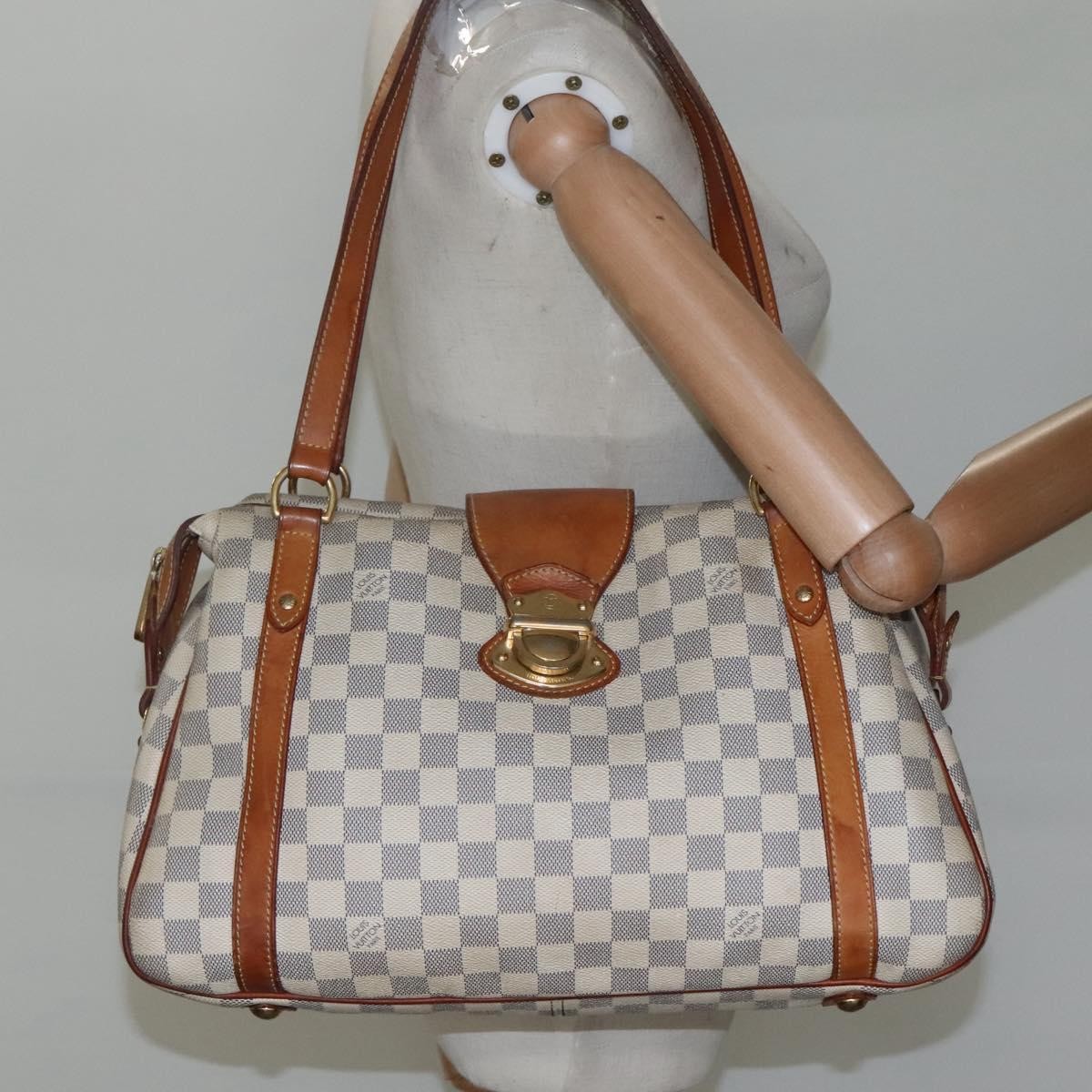 Louis Vuitton Stresa Handbag Damier, WHITE, CANVAS, Tote bag