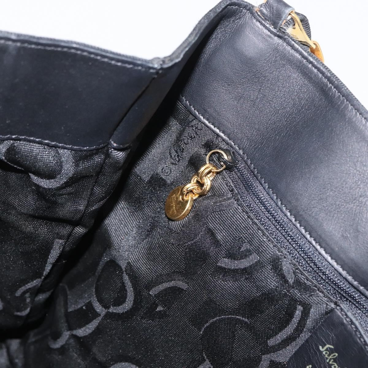 Salvatore Ferragamo Vala Shoulder Bag Nylon, BLACK, NYLON, Shoulder bag