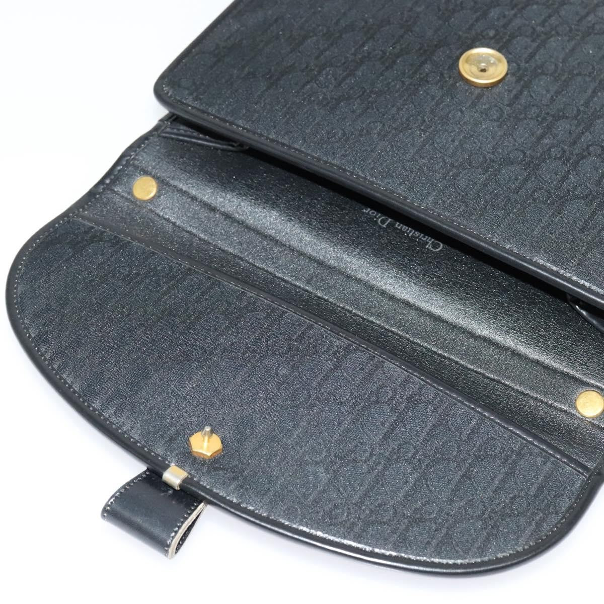 Christian Dior Vintage Trotter Flap Shoulder Bag Canvas, BLACK, CANVAS, Shoulder bag