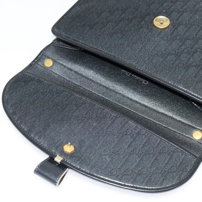 Christian Dior Vintage Trotter Flap Shoulder Bag Canvas, BLACK, CANVAS, Shoulder bag