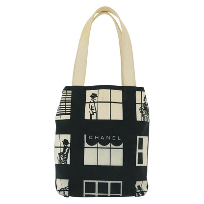 Chanel Coco Window Tote Printed Canvas, BLACK, CANVAS, Tote bag