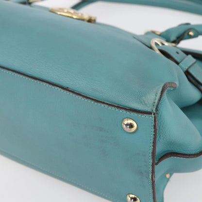 Salvatore Ferragamo Virna Satchel Leather, TURQUOISE, LEATHER, Tote bag