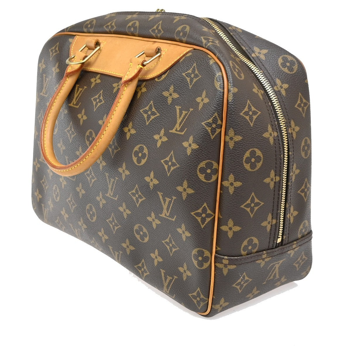 Louis Vuitton Deauville Handbag Monogram Canvas, BROWN, CANVAS, Handbag