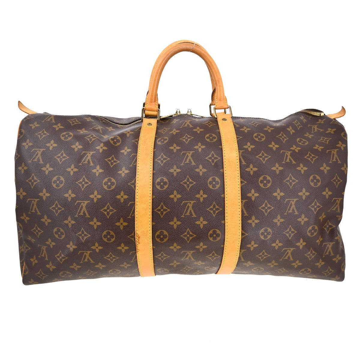 Louis Vuitton Keepall Bag Monogram Canvas, BROWN, CANVAS, Travel bag