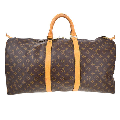 Louis Vuitton Keepall Bag Monogram Canvas, BROWN, CANVAS, Travel bag