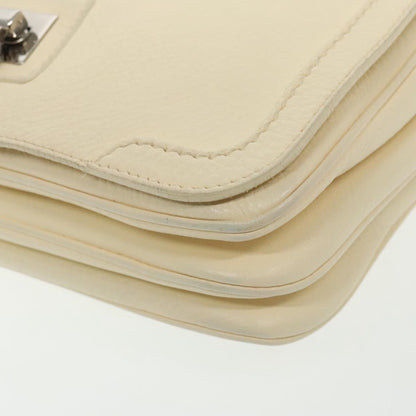 Salvatore Ferragamo Gancini Shoulder Bag Leather, BEIGE, LEATHER, Shoulder bag