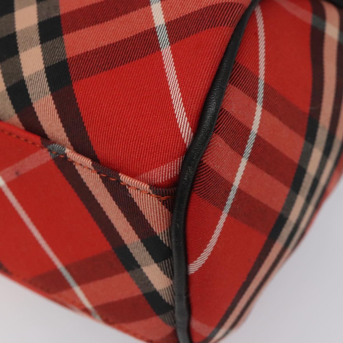 Burberry Blue Label Checked Bowling Nylon, RED, NYLON, Travel bag