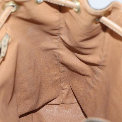 Celine Vintage Drawstring Flap Backpack Macadam Coated Canvas, BROWN, CANVAS, Backpack