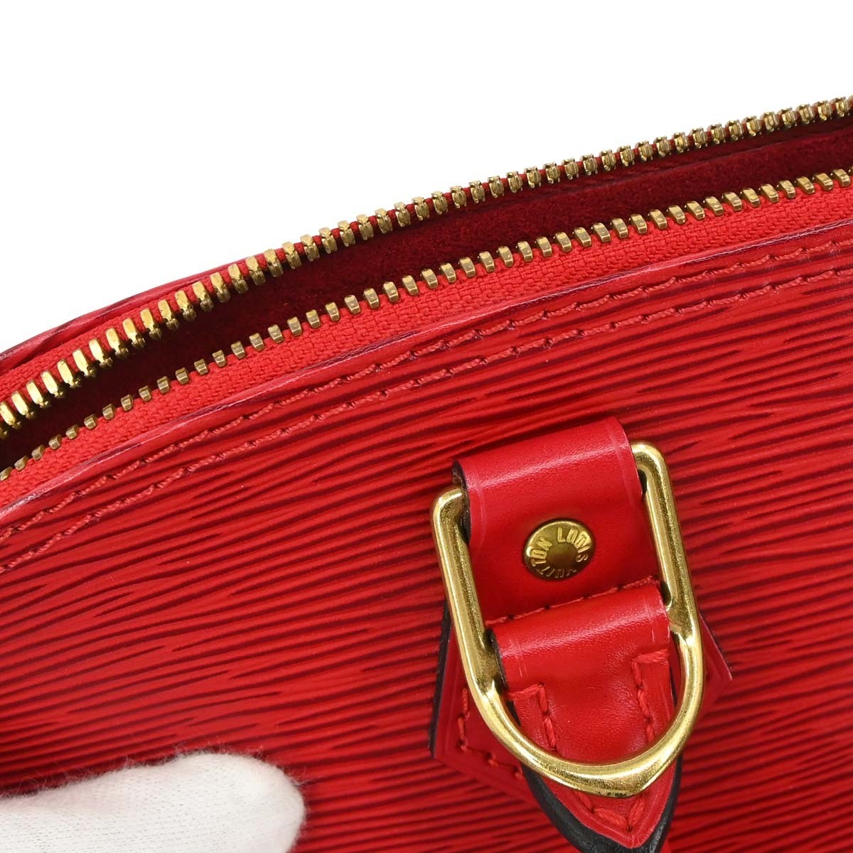 Louis Vuitton Alma Handbag Epi Leather, Red, Leather, Handbag
