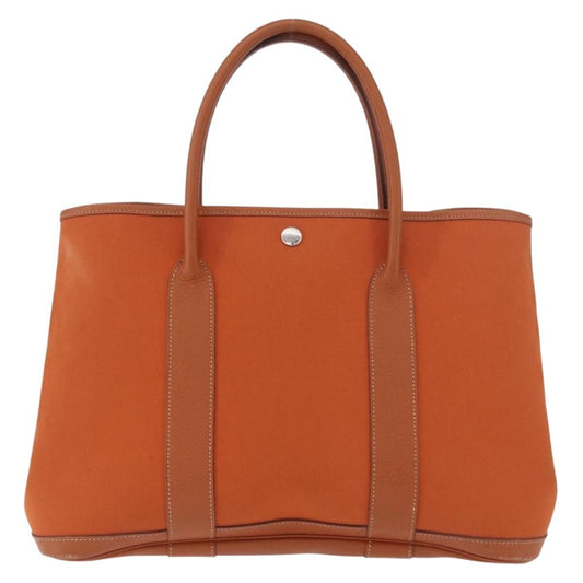 Hermes Garden Party Tote Toile and Leather, Orange, Canvas, Tote Bag