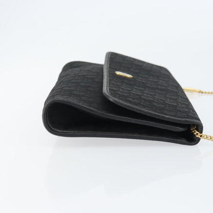 Christian Dior Vintage Chain Flap Shoulder Bag Diorissimo Canvas, BLACK, CANVAS, Shoulder bag