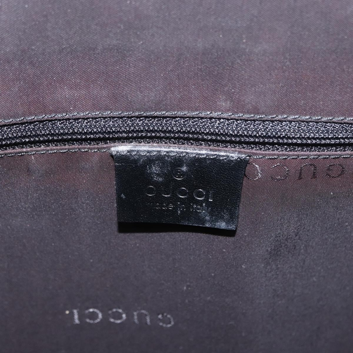 Gucci Vintage Bamboo Handle Bag Leather, BLACK, LEATHER, Handbag