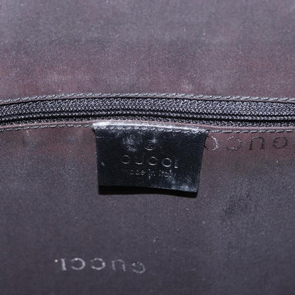 Gucci Vintage Bamboo Handle Bag Leather, BLACK, LEATHER, Handbag
