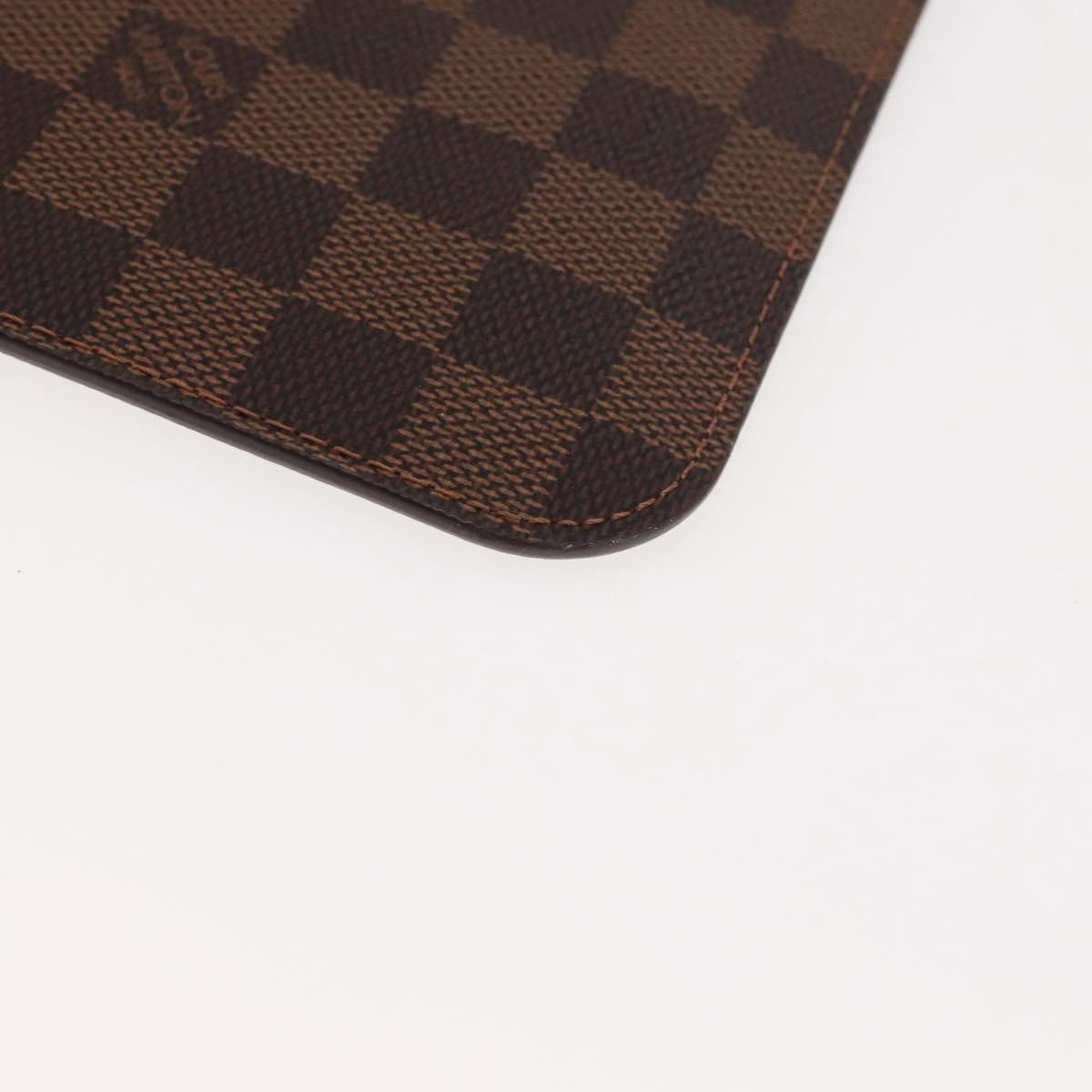 Louis Vuitton Neverfull Pochette Damier, BROWN, CANVAS, Clutche & pouche