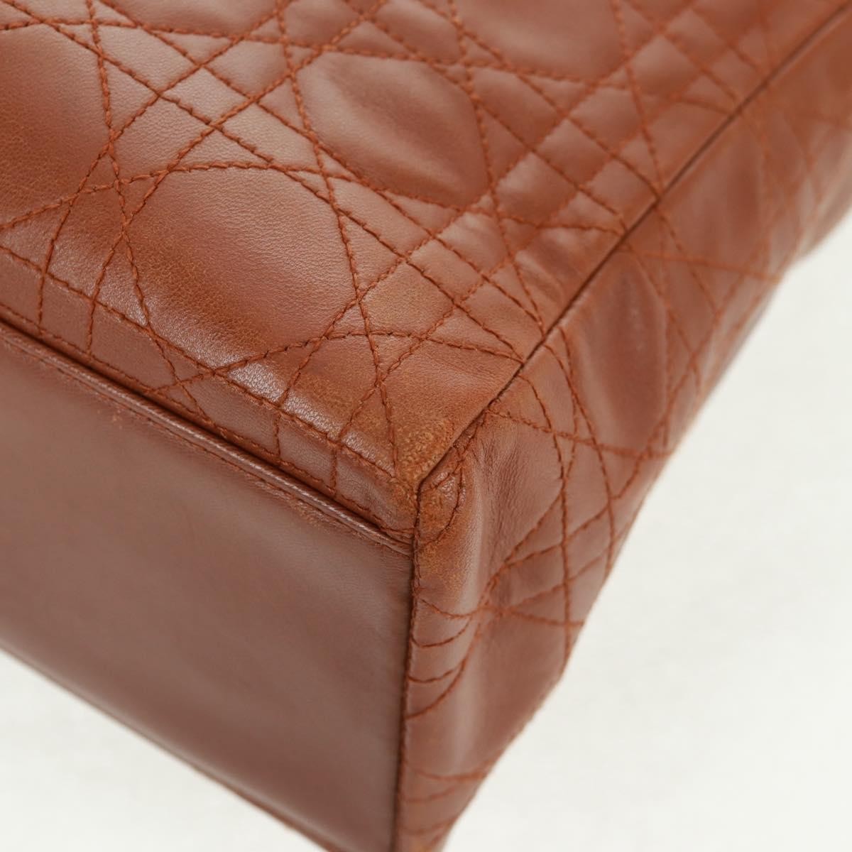 Christian Dior Vintage Lady Dior Bag Cannage Quilt Lambskin, BROWN, LEATHER, Handbag