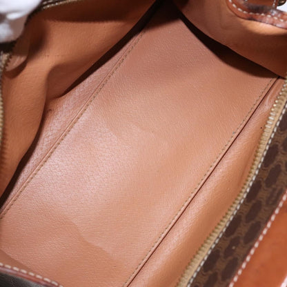 Celine Macadam Handbag Macadam with leather, BROWN, CANVAS, Handbag