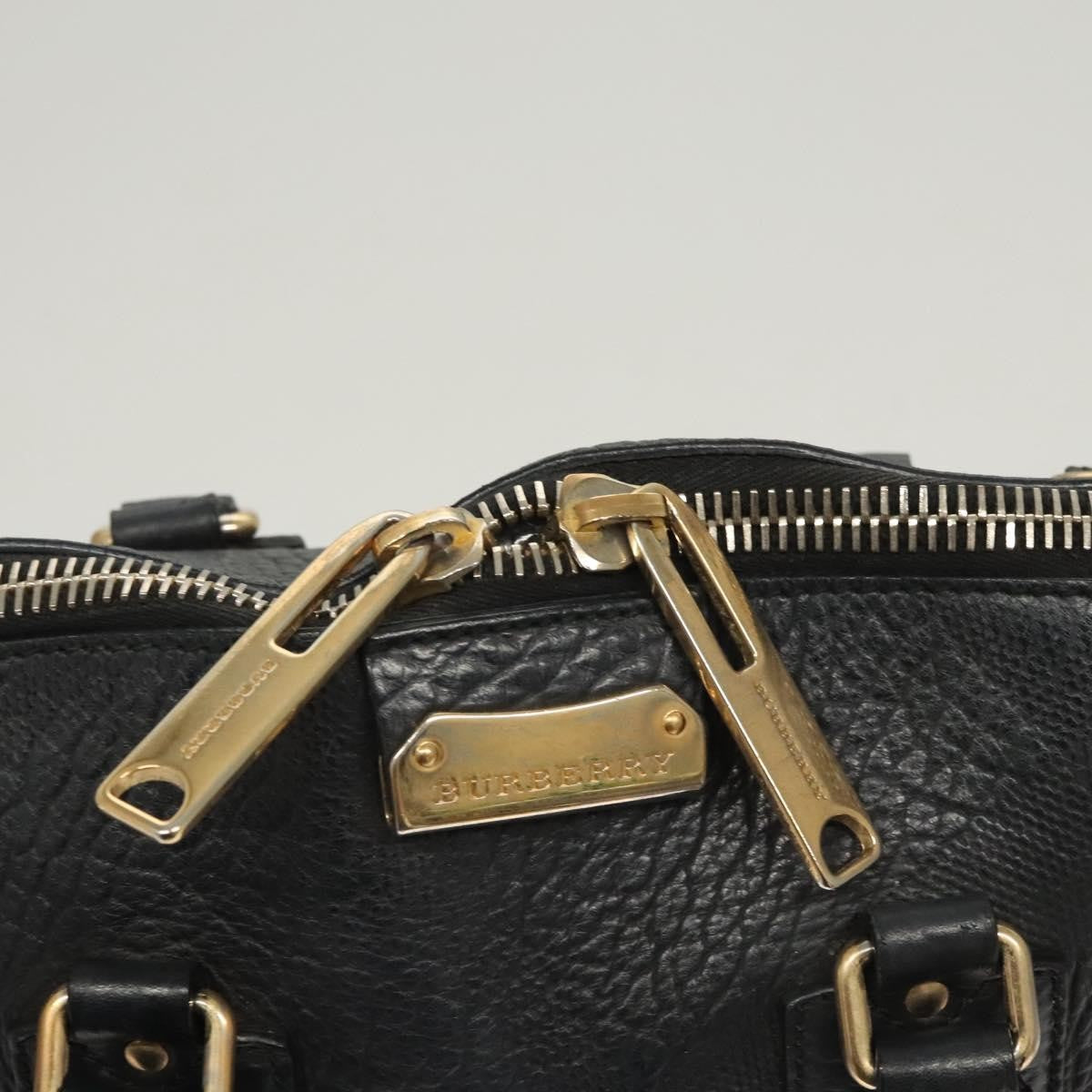Burberry Orchard Bag Grained Leather, BLACK, LEATHER, Handbag