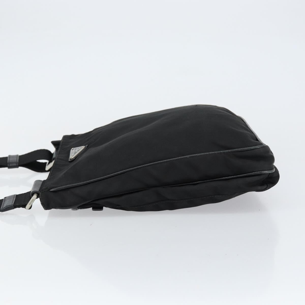 Prada Flat Messenger Bag Tessuto, BLACK, NYLON, Shoulder bag