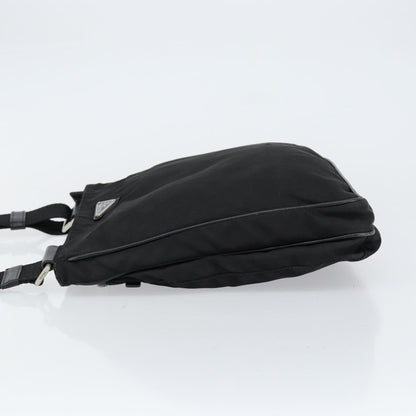 Prada Flat Messenger Bag Tessuto, BLACK, NYLON, Shoulder bag