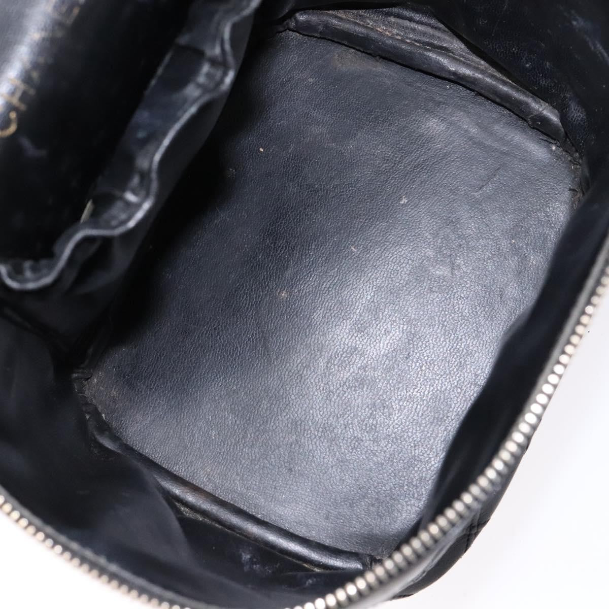 Chanel Vanity pouch Leather, BLACK, LEATHER, Toiletry Case