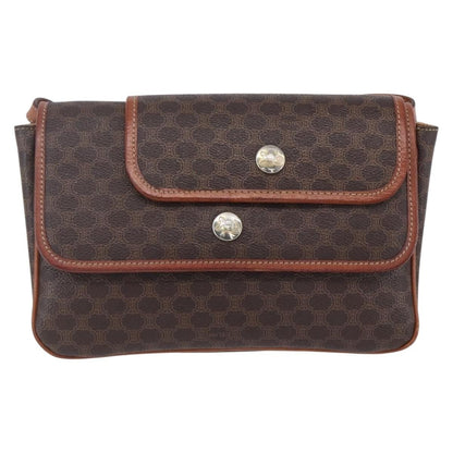 Celine Vintage Macadam Shoulder Bag Canvas and Leather, BROWN, CANVAS, Shoulder bag