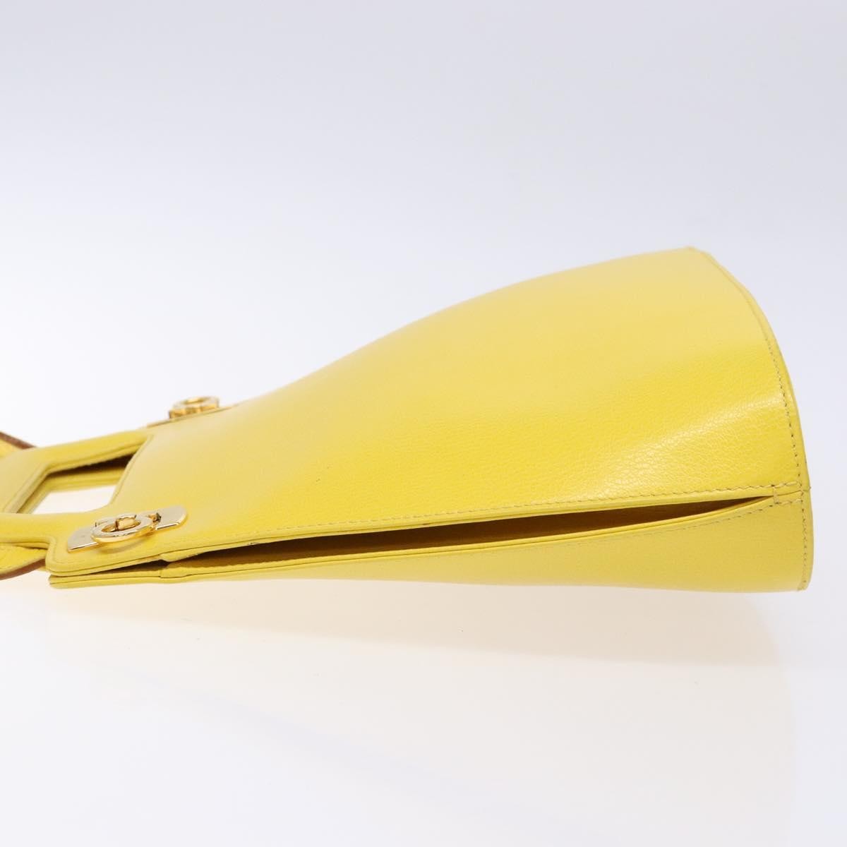 Salvatore Ferragamo Wanda Top Handle Shoulder Bag Leather, YELLOW, LEATHER, Handbag