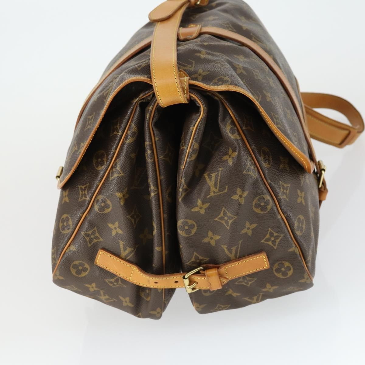 Louis Vuitton Saumur Handbag Monogram Canvas, BROWN, CANVAS, Shoulder bag